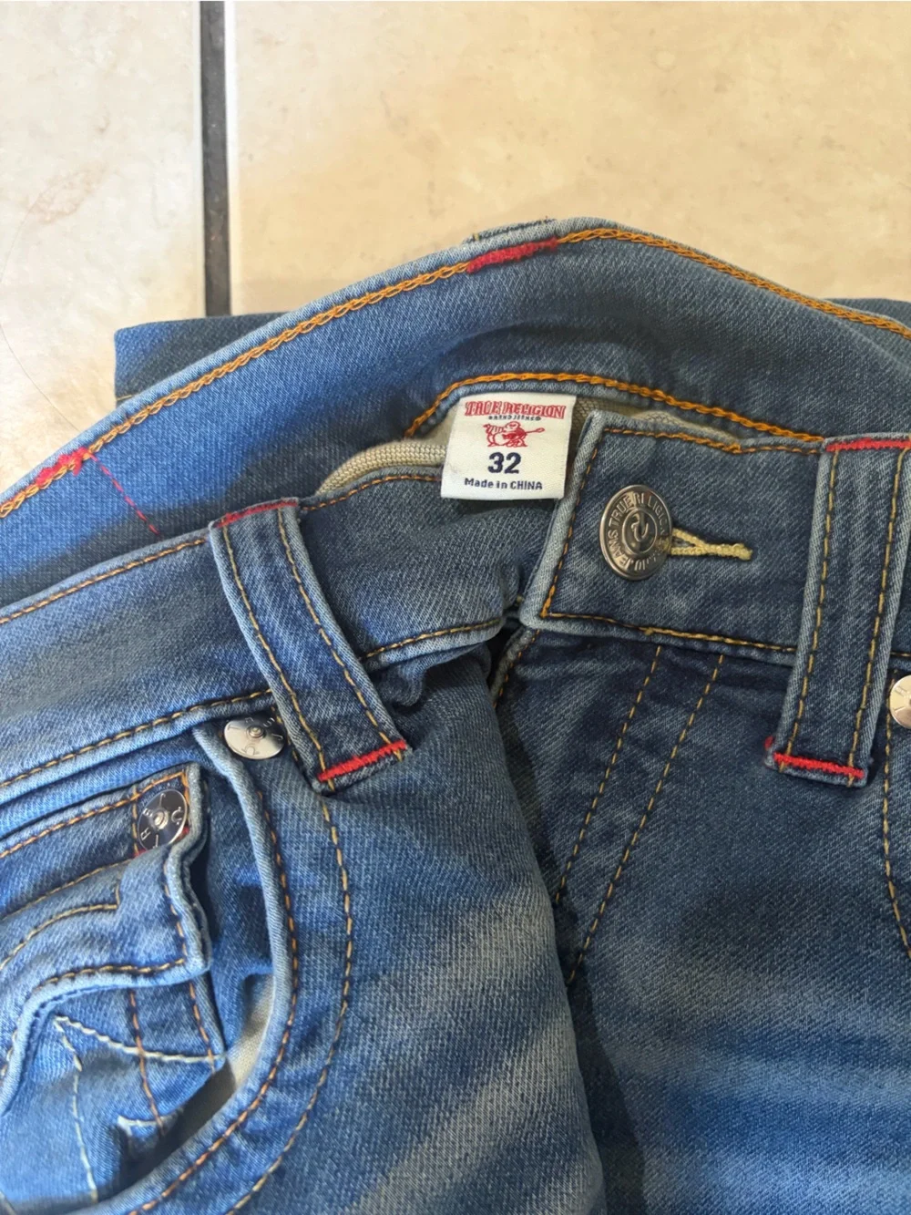 True Religion Medium Blue Signature Pocket Jeans